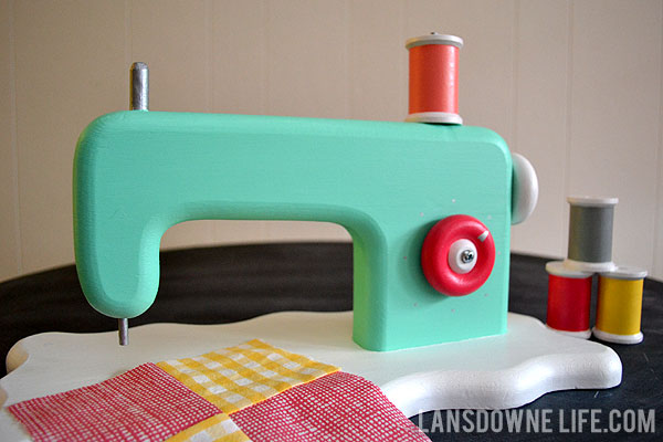 Ugly craft makeover: Wooden toy sewing machine - Lansdowne Life